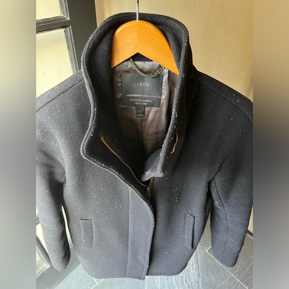 J.Crew Stadium Cloth by Nello Gori Black Cocoon Coat - Picture 3 of 8